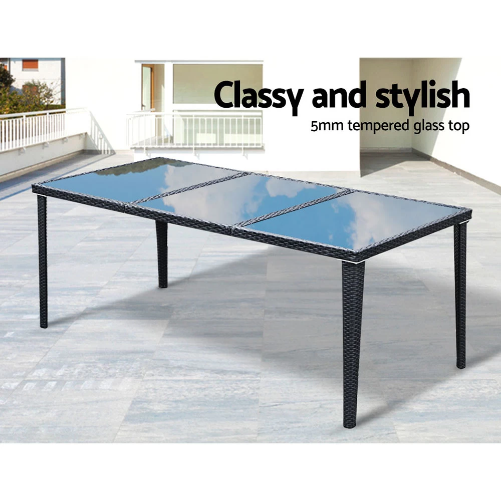 Gardeon 9 Piece Outdoor Dining Set – Black 5 Gardeon 9 Piece Outdoor Dining Set – Black - Image 3