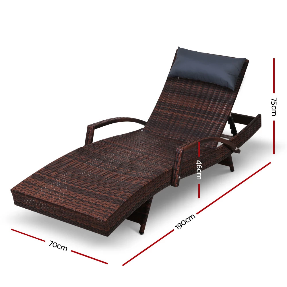 Gardeon Outdoor Sun Lounge Furniture Day Bed Wicker Pillow Sofa Set 4 Gardeon Outdoor Sun Lounge Furniture Day Bed Wicker Pillow Sofa Set - Image 2