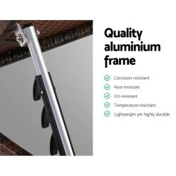 Gardeon Outdoor Sun Lounge Furniture Day Bed Wicker Pillow Sofa Set 12 Gardeon Outdoor Sun Lounge Furniture Day Bed Wicker Pillow Sofa Set -Furniture Shop FF LOUNGE ARM P BR 03