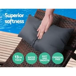 Gardeon Outdoor Sun Lounge Furniture Day Bed Wicker Pillow Sofa Set 13 Gardeon Outdoor Sun Lounge Furniture Day Bed Wicker Pillow Sofa Set -Furniture Shop FF LOUNGE ARM P BR 04