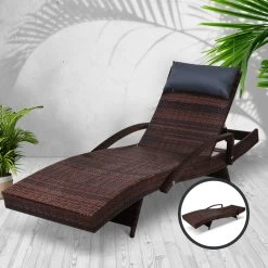 Gardeon Outdoor Sun Lounge Furniture Day Bed Wicker Pillow Sofa Set 15 Gardeon Outdoor Sun Lounge Furniture Day Bed Wicker Pillow Sofa Set -Furniture Shop FF LOUNGE ARM P BR 06