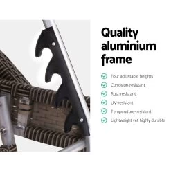 Gardeon Set Of 2 Sun Lounge Outdoor Furniture Wicker Lounger Rattan Day Bed Garden Patio Grey 13 Gardeon Set Of 2 Sun Lounge Outdoor Furniture Wicker Lounger Rattan Day Bed Garden Patio Grey -Furniture Shop FF LOUNGE ARM P GEX2 16317 03