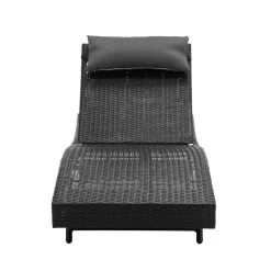 Gardeon Outdoor Sun Lounge Setting Wicker Lounger Day Bed Rattan Patio Furniture Black 12 Gardeon Outdoor Sun Lounge Setting Wicker Lounger Day Bed Rattan Patio Furniture Black -Furniture Shop FF LOUNGE WA BK2X 02