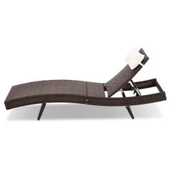 Gardeon Outdoor Wicker Sun Lounge – Brown -Furniture Shop FF LOUNGE WA BR 02