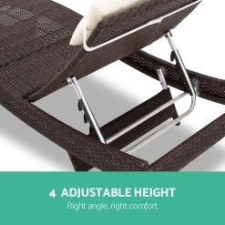 Gardeon Outdoor Wicker Sun Lounge – Brown -Furniture Shop FF LOUNGE WA BR 05