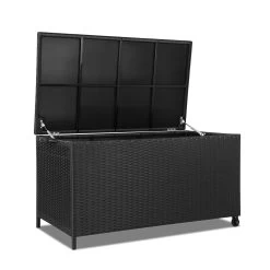 Gardeon 320L Outdoor Wicker Storage Box – Black