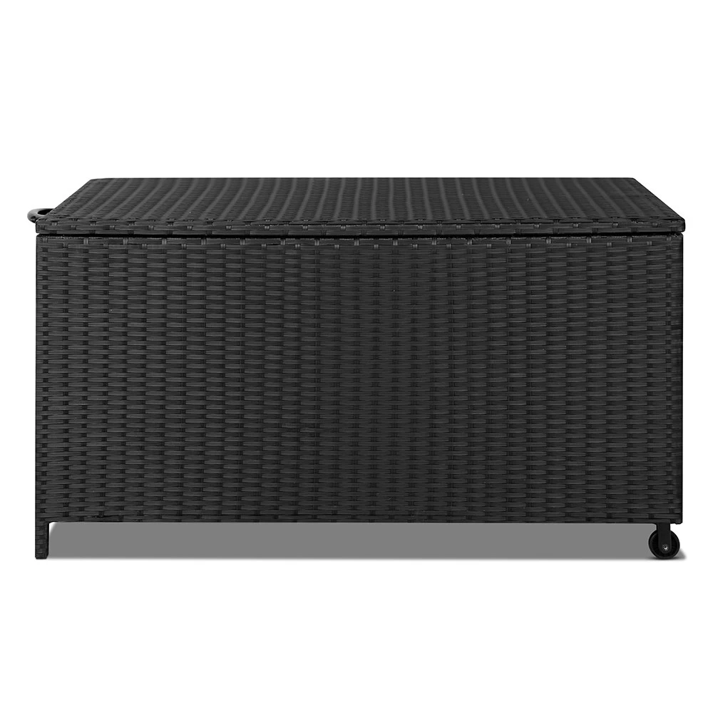 Gardeon 320L Outdoor Wicker Storage Box – Black 5 Gardeon 320L Outdoor Wicker Storage Box – Black - Image 3