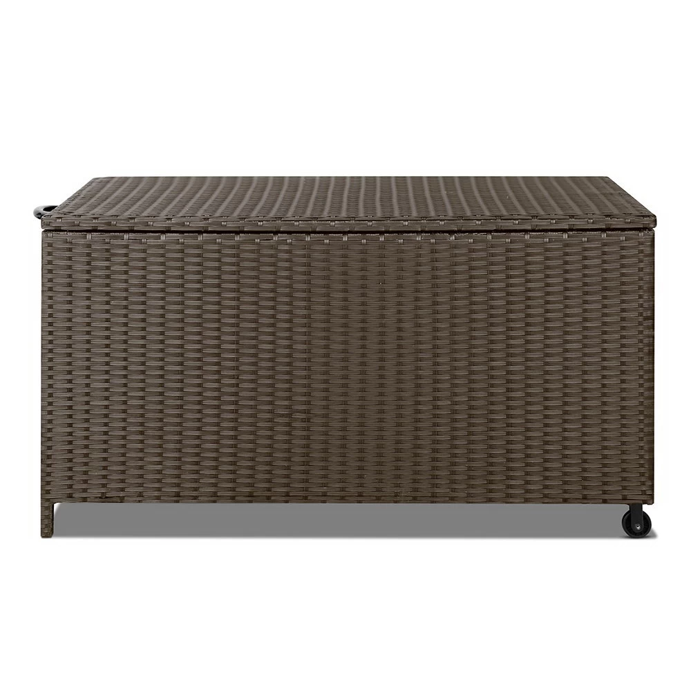 Gardeon 320L Outdoor Wicker Storage Box – Brown 5 Gardeon 320L Outdoor Wicker Storage Box – Brown - Image 3