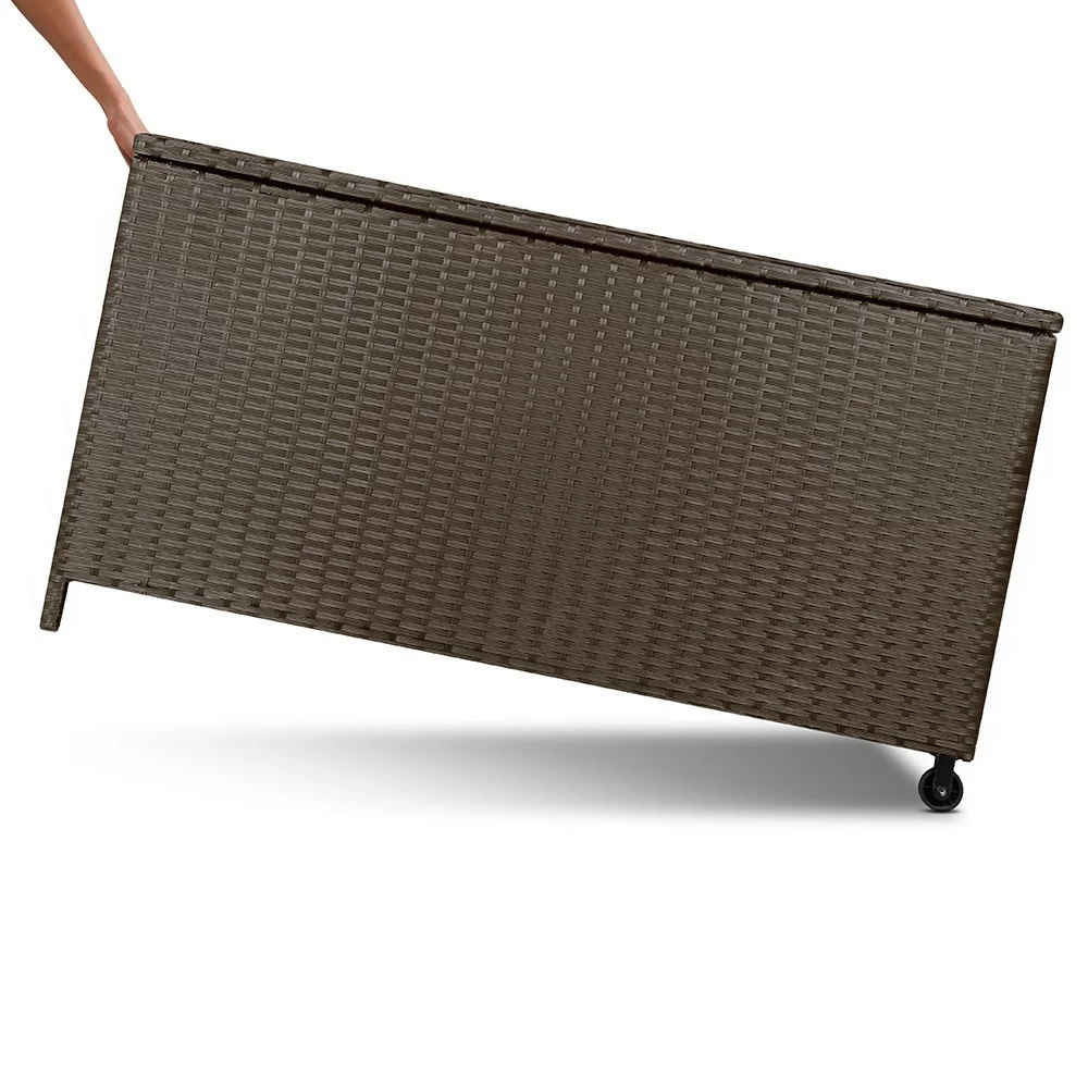 Gardeon 320L Outdoor Wicker Storage Box – Brown 6 Gardeon 320L Outdoor Wicker Storage Box – Brown - Image 4