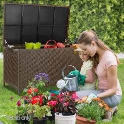 Gardeon 320L Outdoor Wicker Storage Box – Brown 19 Gardeon 320L Outdoor Wicker Storage Box – Brown -Furniture Shop FF OSB 150KG BR 08