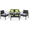 4 Seater Sofa Set Outdoor Furniture Lounge Setting Wicker Chairs Table Rattan Lounger Bistro Patio Garden Cushions Black 2 4 Seater Sofa Set Outdoor Furniture Lounge Setting Wicker Chairs Table Rattan Lounger Bistro Patio Garden Cushions Black -Furniture Shop FF SAIPAN BK 00 1