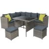 Gardeon Outdoor Furniture Patio Set Dining Sofa Table Chair Lounge Garden Wicker Grey -Furniture Shop FF SDBOSS OTM GE ABC 00 1
