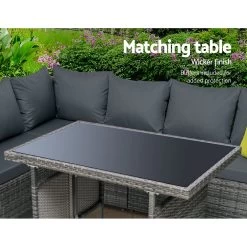 Gardeon Outdoor Furniture Patio Set Dining Sofa Table Chair Lounge Garden Wicker Grey 15 Gardeon Outdoor Furniture Patio Set Dining Sofa Table Chair Lounge Garden Wicker Grey -Furniture Shop FF SDBOSS OTM GE ABC 05 1