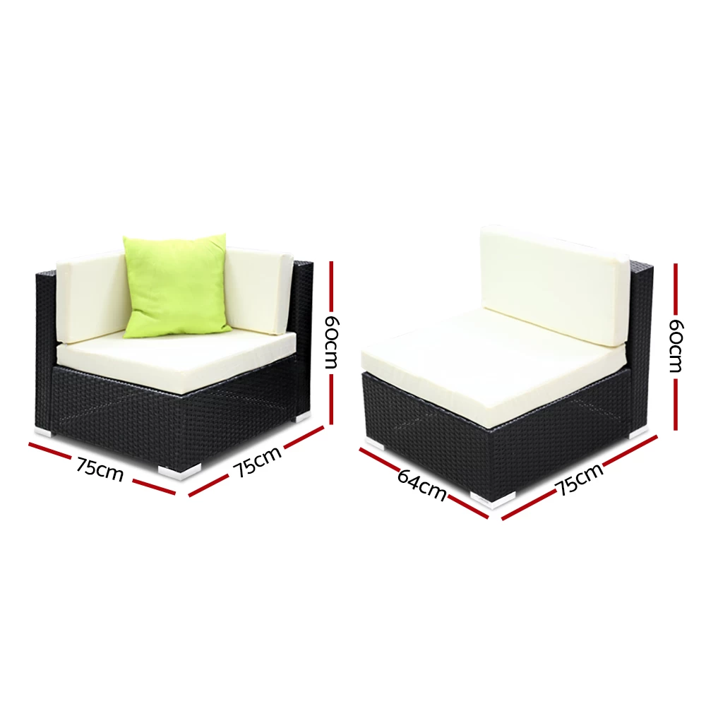 Gardeon 12PC Outdoor Furniture Sofa Set Wicker Garden Patio Lounge 7 Gardeon 12PC Outdoor Furniture Sofa Set Wicker Garden Patio Lounge - Image 5