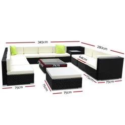 Gardeon 13PC Sofa Set With Storage Cover Outdoor Furniture Wicker 10 Gardeon 13PC Sofa Set With Storage Cover Outdoor Furniture Wicker -Furniture Shop FF SOFA BK 13PC ABDEE 01