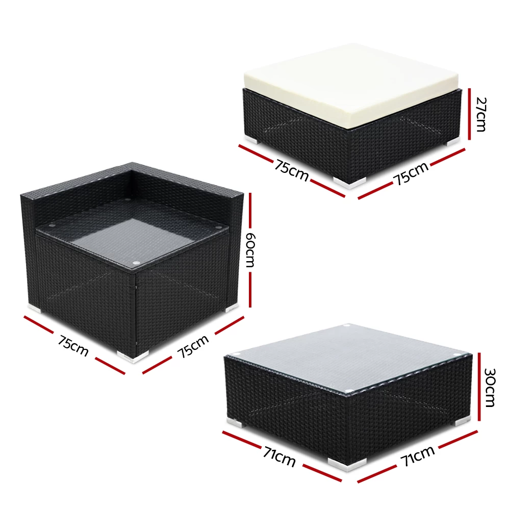 Gardeon 13PC Sofa Set With Storage Cover Outdoor Furniture Wicker 5 Gardeon 13PC Sofa Set With Storage Cover Outdoor Furniture Wicker - Image 3