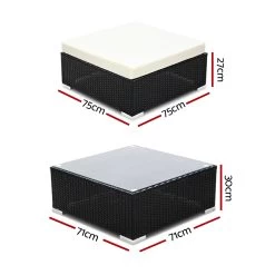 Gardeon 5PC Outdoor Furniture Sofa Set Wicker Garden Patio Pool Lounge 12 Gardeon 5PC Outdoor Furniture Sofa Set Wicker Garden Patio Pool Lounge -Furniture Shop FF SOFA BK 5PC AB N 03