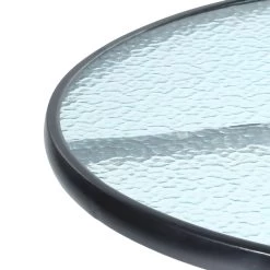 Gardeon Outdoor Dining Table Bar Setting Steel Glass 70CM -Furniture Shop FF TABLE GL80 02