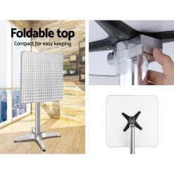 Gardeon Outdoor Bistro Set Bar Table Stools Adjustable Aluminium Cafe 3PC Square -Furniture Shop FF TABLESET SQ 05