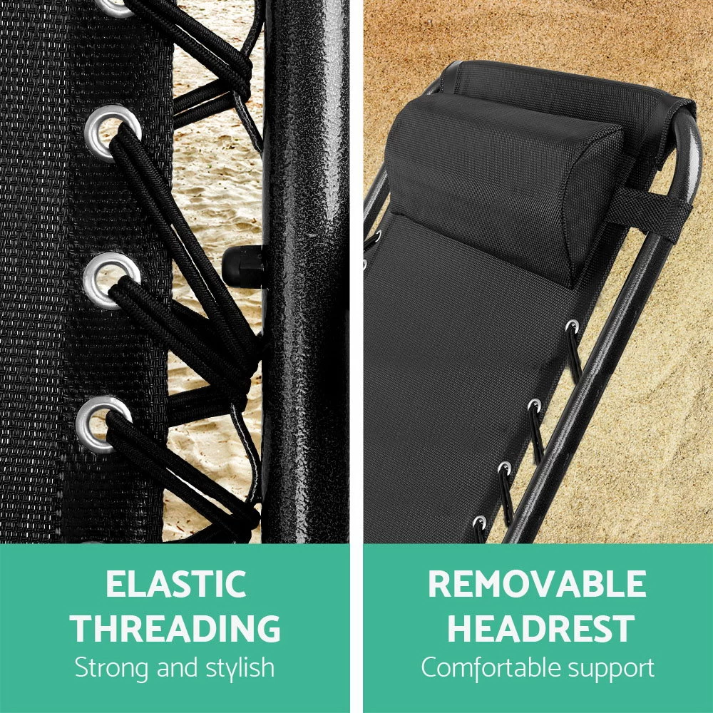 Gardeon Outdoor Portable Recliner – Black 7 Gardeon Outdoor Portable Recliner – Black - Image 5