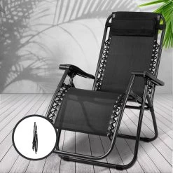 Gardeon Outdoor Portable Recliner – Black 15 Gardeon Outdoor Portable Recliner – Black -Furniture Shop FF ZGC BK 06