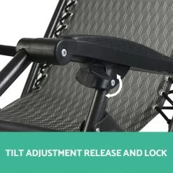 Gardeon Outdoor Portable Recliner – Grey -Furniture Shop FF ZGC GR 05