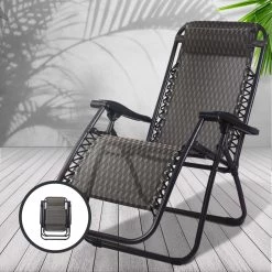 Gardeon Outdoor Portable Recliner – Grey -Furniture Shop FF ZGC GR 06