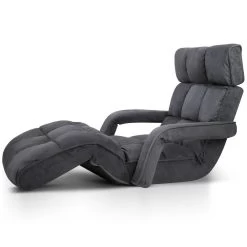 Artiss Adjustable Lounger With Arms – Charcoal