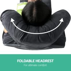 Artiss Adjustable Lounger With Arms – Charcoal -Furniture Shop FLOOR ARM CHA 05