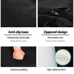 Artiss Foldable Beach Sun Picnic Seat – Black -Furniture Shop FLOOR CAMP 0156R BK 05