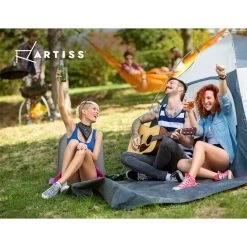 Artiss Floor Lounge Sofa Camping Portable Recliner Beach Chair Folding Outdoor Grey -Furniture Shop FLOOR CAMP 0156R GY 06