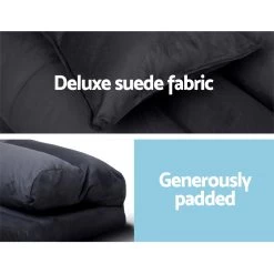 Artiss Lounge Sofa Bed Floor Recliner Chaise Folding Suede -Furniture Shop FLOOR SBL 200SUE S CHA 03 1