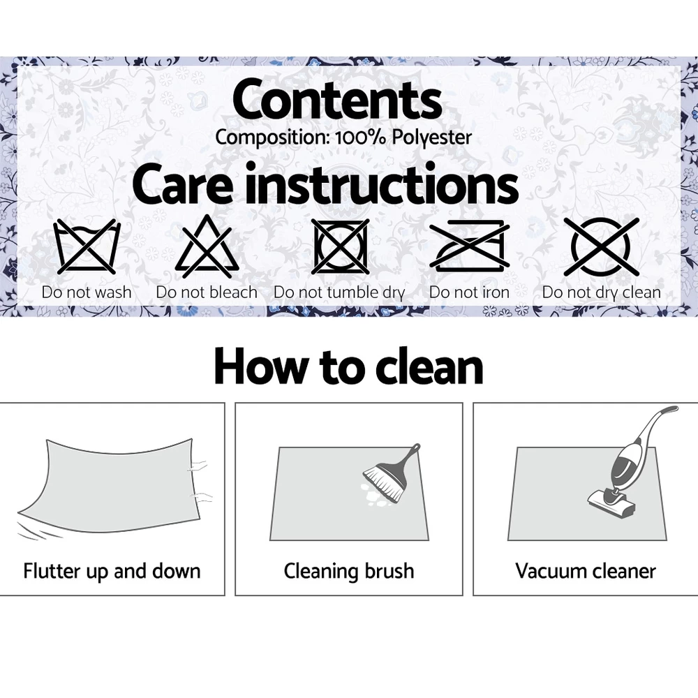 Artiss Floor Rugs Rug 200 X 290 Area Large Modern Carpet Soft Blue Living Room 9 Artiss Floor Rugs Rug 200 X 290 Area Large Modern Carpet Soft Blue Living Room - Image 7