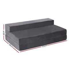 Giselle Bedding Double Size Folding Foam Mattress Portable Bed Mat Velvet Dark Grey 11 Giselle Bedding Double Size Folding Foam Mattress Portable Bed Mat Velvet Dark Grey -Furniture Shop FOAM MFM CU01 DOU VEL GY 02