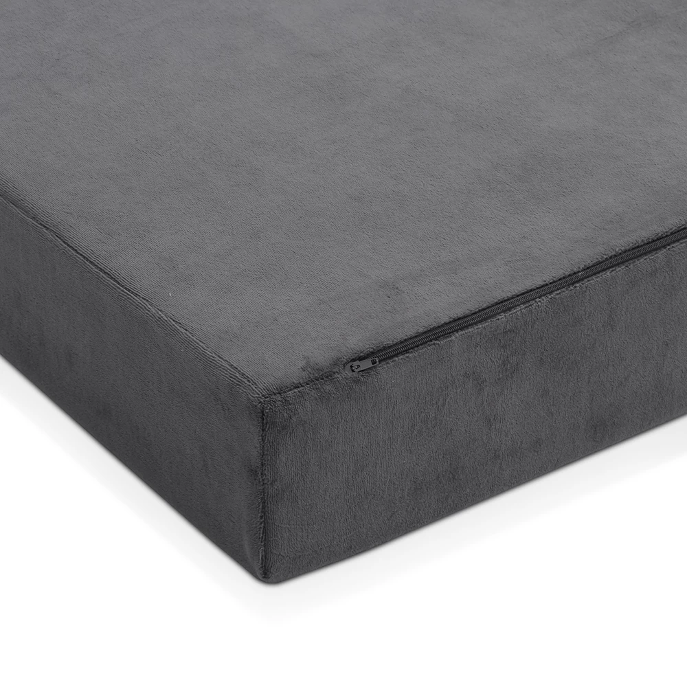 Giselle Bedding Double Size Folding Foam Mattress Portable Bed Mat Velvet Dark Grey 7 Giselle Bedding Double Size Folding Foam Mattress Portable Bed Mat Velvet Dark Grey - Image 5