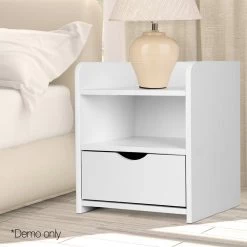Artiss Bedside Table Drawer – White -Furniture Shop FURNI C BS TOGO WH 08