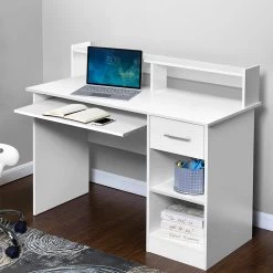 Artiss Office Computer Desk With Storage – White -Furniture Shop FURNI C DESK JUNI WH AB 06