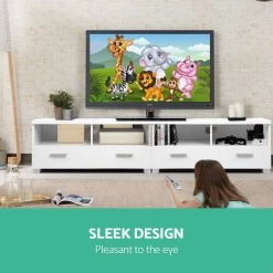 Artiss TV Stand Entertainment Unit With Drawers – White -Furniture Shop FURNI C SMTV 180 WH AB 03