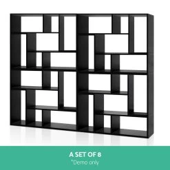 Artiss DIY L Shaped Display Shelf – Black -Furniture Shop FURNI DISPLAY L1 BK 05