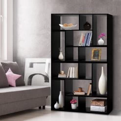 Artiss DIY L Shaped Display Shelf – Black -Furniture Shop FURNI DISPLAY L1 BK 06