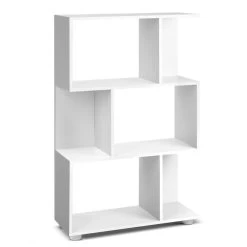 Artiss 3 Tier Zig Zag Bookshelf – White