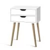 Artiss Bedside Tables Drawers Side Table Nightstand Wood Storage Cabinet White -Furniture Shop FURNI E SCAN BS02 WH 00