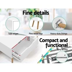 Artiss Coffee Table Storage Drawer Open Shelf Wooden Legs Scandinavian White 11 Artiss Coffee Table Storage Drawer Open Shelf Wooden Legs Scandinavian White -Furniture Shop FURNI E SCAN COF02 WH 03