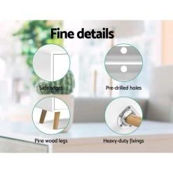 Artiss TV Cabinet Entertainment Unit Stand Wooden Scandinavian 120cm White 12 Artiss TV Cabinet Entertainment Unit Stand Wooden Scandinavian 120cm White -Furniture Shop FURNI E SCAN TV01 WH 04