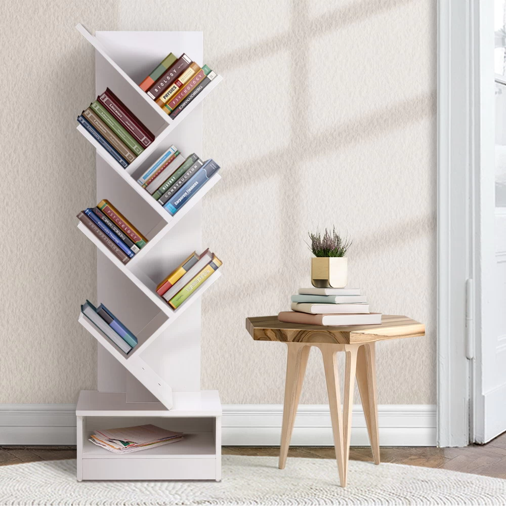 Artiss Display Shelf 7-Shelf Tree Bookshelf Book Storage Rack Bookcase White 9 Artiss Display Shelf 7-Shelf Tree Bookshelf Book Storage Rack Bookcase White - Image 7