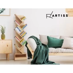 Artiss Display Shelf 9-Shelf Tree Bookshelf Book Storage Rack Bookcase Natural 14 Artiss Display Shelf 9-Shelf Tree Bookshelf Book Storage Rack Bookcase Natural -Furniture Shop FURNI E SHELF 9T NT 05