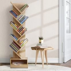 Artiss Display Shelf 9-Shelf Tree Bookshelf Book Storage Rack Bookcase Natural 15 Artiss Display Shelf 9-Shelf Tree Bookshelf Book Storage Rack Bookcase Natural -Furniture Shop FURNI E SHELF 9T NT 06