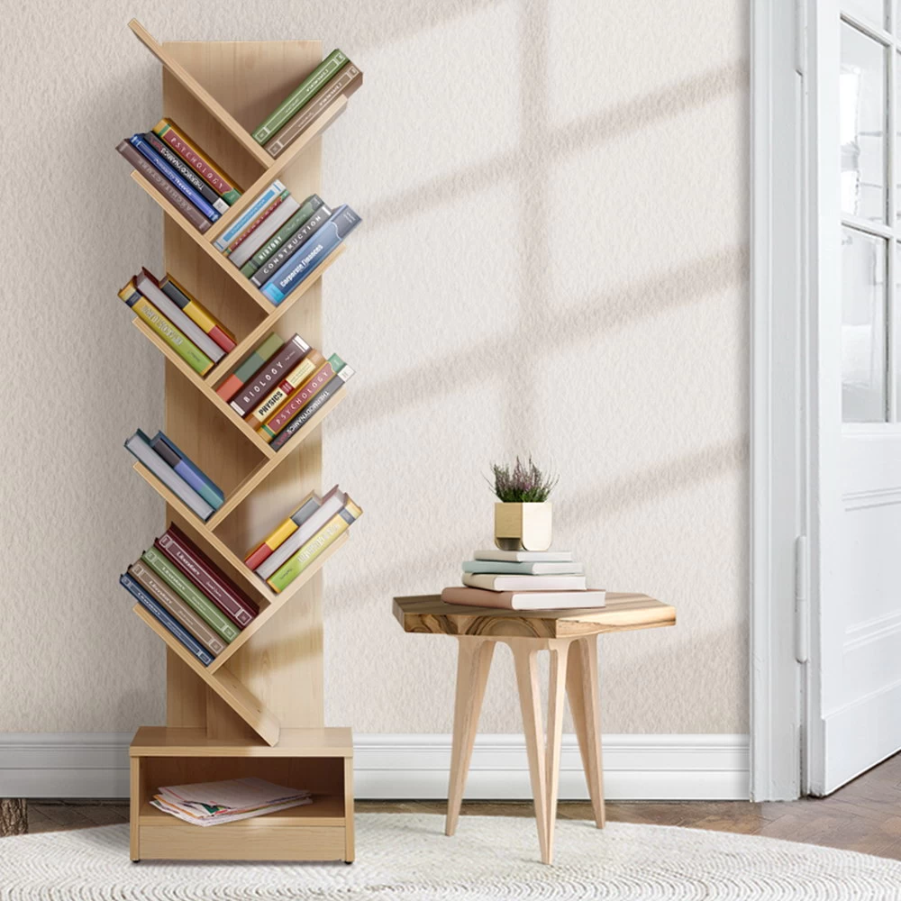 Artiss Display Shelf 9-Shelf Tree Bookshelf Book Storage Rack Bookcase Natural 9 Artiss Display Shelf 9-Shelf Tree Bookshelf Book Storage Rack Bookcase Natural - Image 7