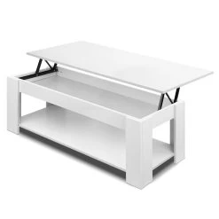 Artiss Lift Up Top Mechanical Coffee Table – White