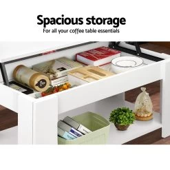 Artiss Lift Up Top Mechanical Coffee Table – White 13 Artiss Lift Up Top Mechanical Coffee Table – White -Furniture Shop FURNI G COF LIFT WH 04